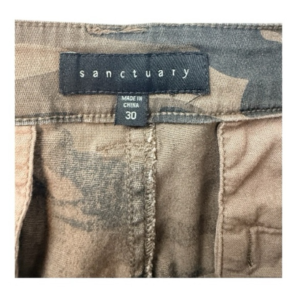 Sanctuary Camo Slim Leg Pants SZ 30 Military Print Stretch Chinos Utility Casual - Picture 5 of 9